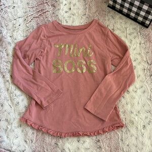 Mini Boss Garanimals Pink Long Sleeve Shirt kids size 5T/NP5